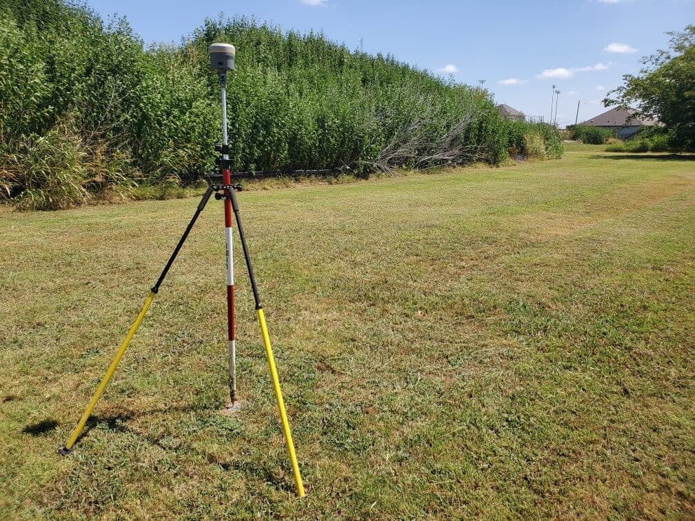 GPS equipment establishing elevation control on a North Central Texas jobsite.
