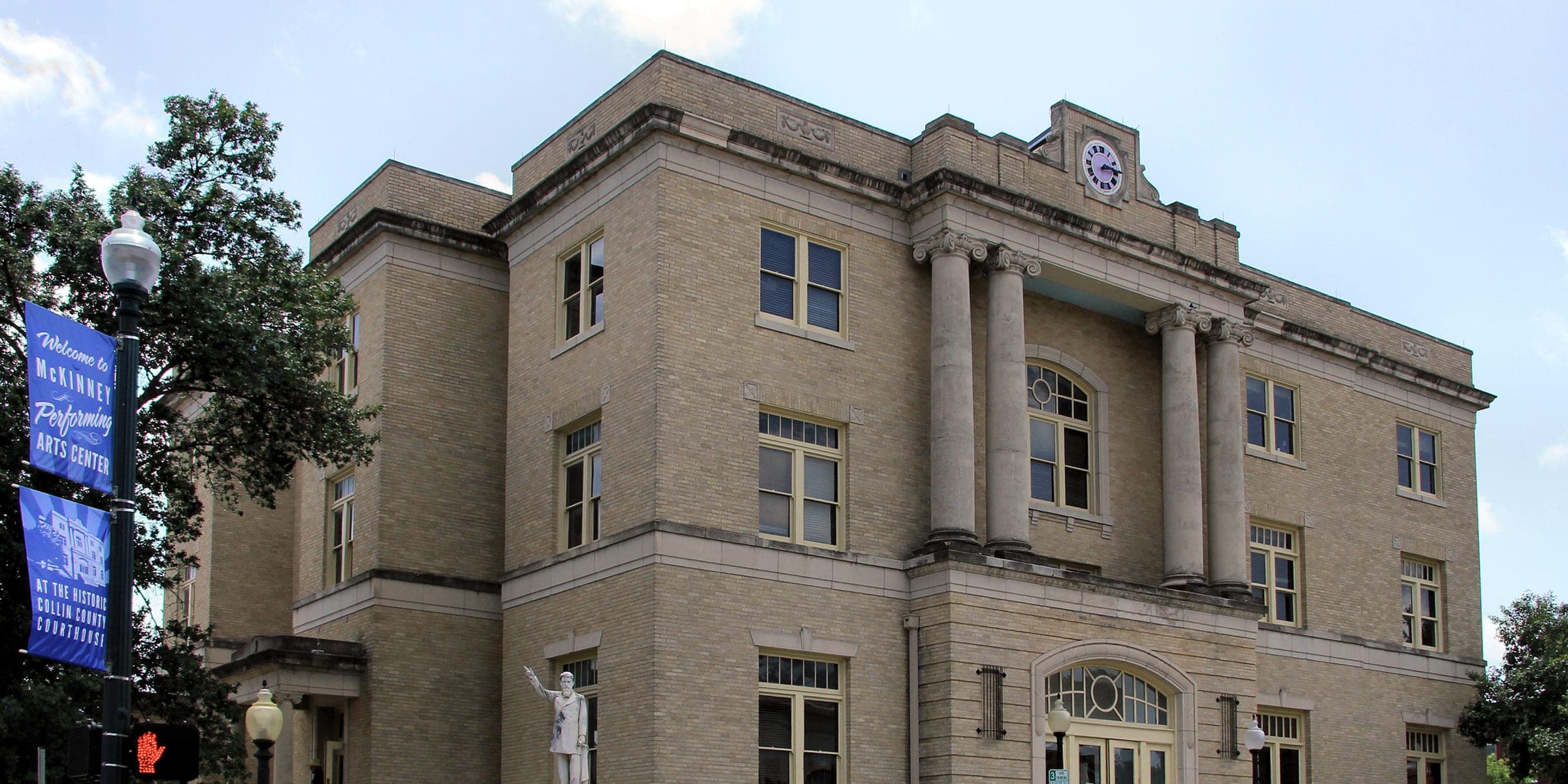 The historic Collin County Courthouse on the square in McKinney, Texas.